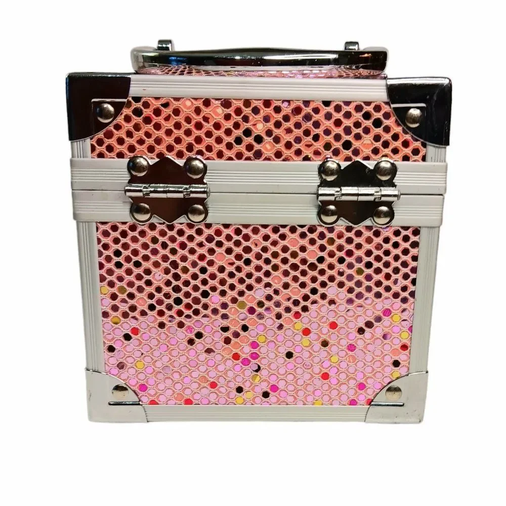 Caboodles Pink Sequin Mini Makeup Case Organizer 2012 Approximately 5
